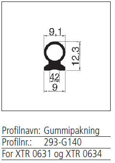 Gummipakning 293-G140 a 100 m