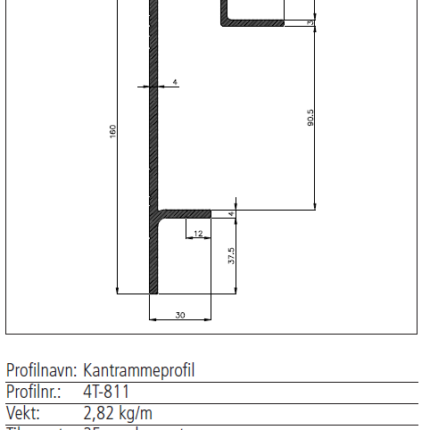 4T-811 kantrammeprofil natur a 7000mm