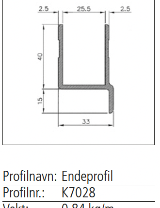 K7028 Endeprofil natur a 6000mm