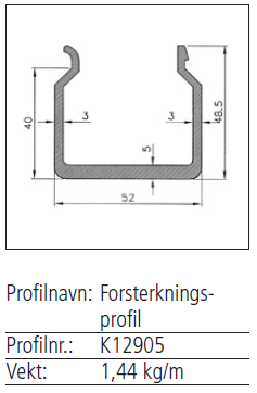K12905 Kjørebro forsterkerprofil a 6000mm