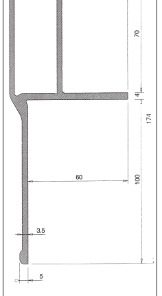 K18783 Kantrammeprofil a 7500mm