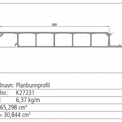 K27231 Planbunnprofil a 5000mm