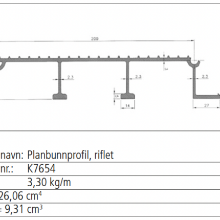 K7654 Planbunnprofil 7020.35 riflet a 5000mm