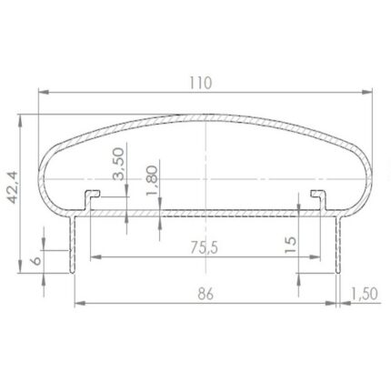AluFlex Softline håndløper a 6100mm