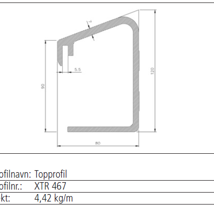 XTR467 topprofil a 5300mm